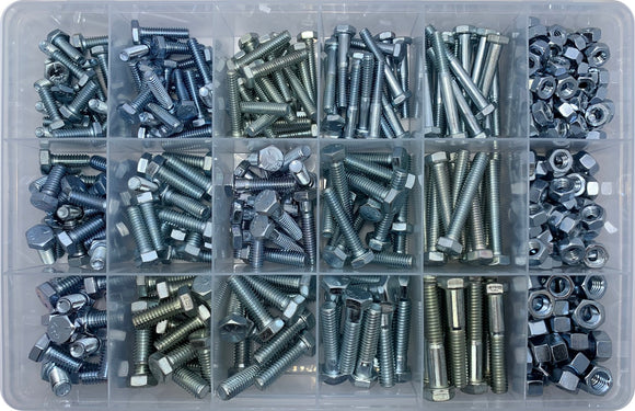 UNC Nut & Bolt Assortment Kit (Approx Qty 425)