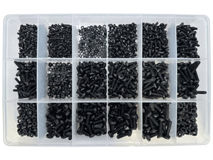 Black Zinc Nickel Phillips Head Metric Metal Thread Assortment Kit (Approx Qty 1235)