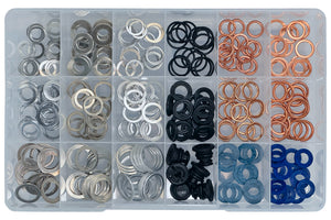 Aluminium, Rubber, Copper & Plastic Sump Plug Washer Assortment Kit (Approx Qty 240)