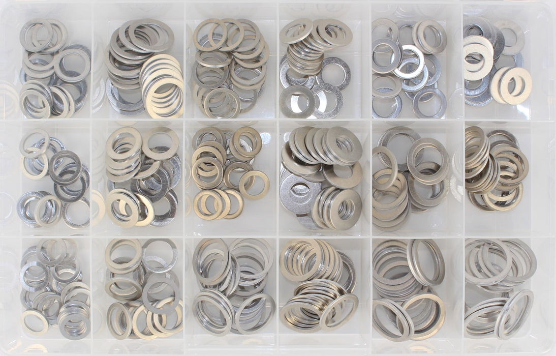 Aluminium Sump Plug Washer Assortment Kit (Approx Qty 360)