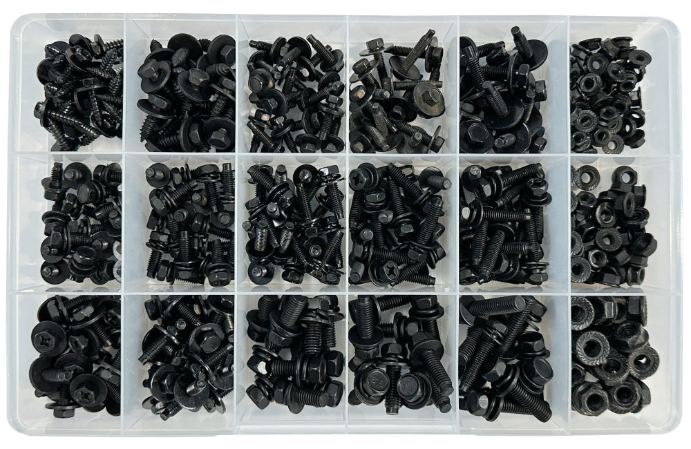 Black Zinc Nickel Sems Assortment Kit (Approx Qty 382)