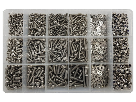 Stainless Metric Button Head Cap Screw Assortment Kit (Approx Qty 1880)