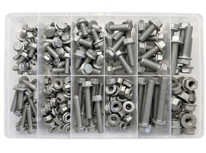 Class 12.9 Zinc Flake D-Lock Metric Flange Nut & Bolt Assortment Kit (Approx Qty 207)