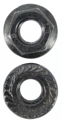 M6 X 1.0 Pitch Serrated Flange Nut Zinc Black (Qty 1,000)