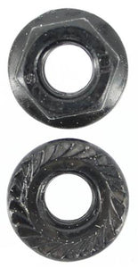 M6 X 1.0 Pitch Serrated Flange Nut Zinc Black (Qty 200)