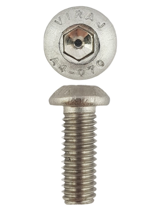 Stainless Steel Button Head Cap Screws M6 X 16 X 1.0 (Qty 40)