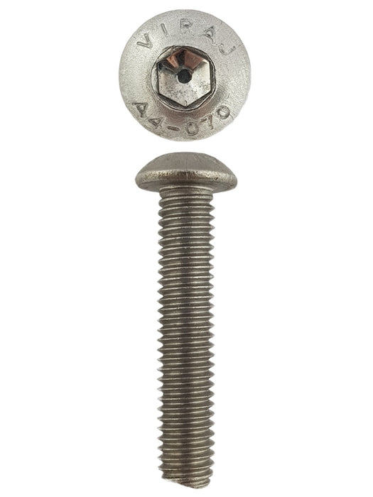 Stainless Steel Button Head Cap Screws M6 X 30 X 1.0 (Qty 25)